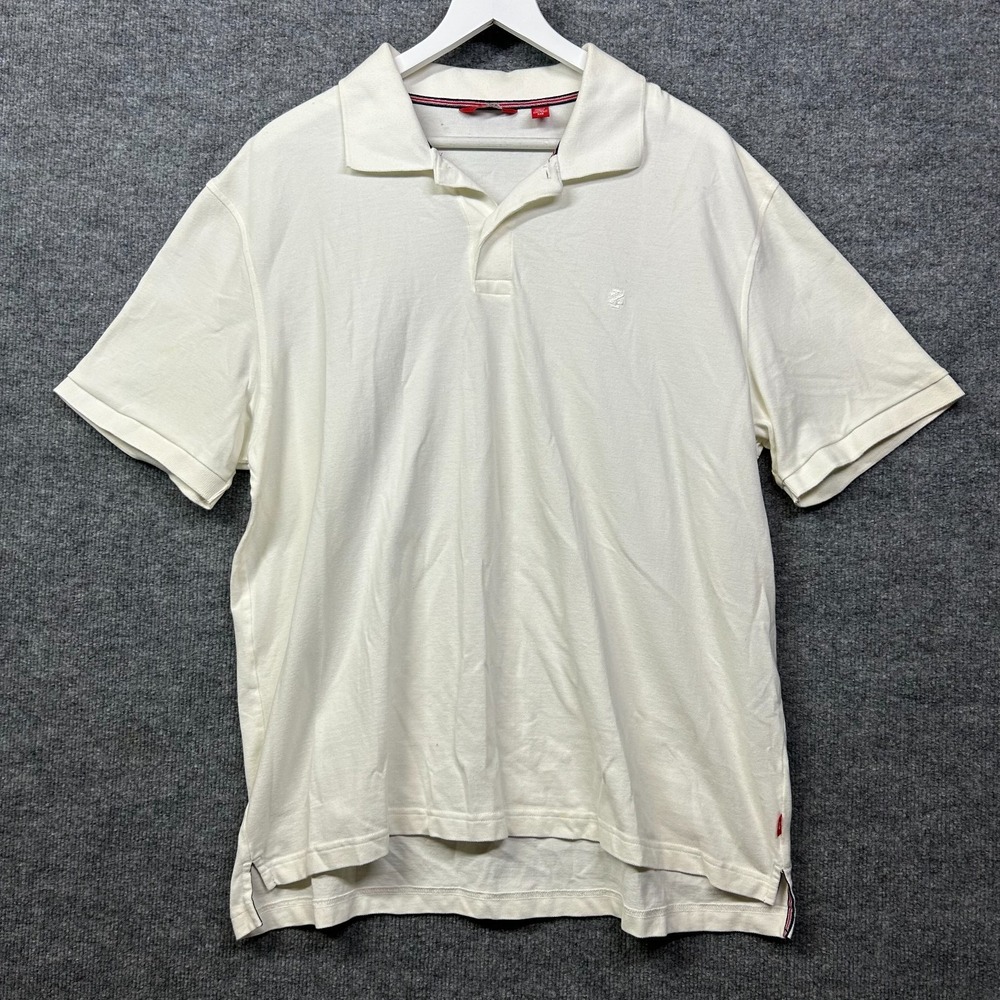 IZOD Polo Shirt Men's Ivory Cotton Pique Collar Short Sleeve Golf Classic - 2XL